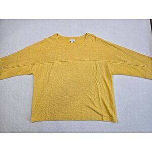 J Jill Womens Yellow Linen Blend Sweater M 3/4 Sleeves